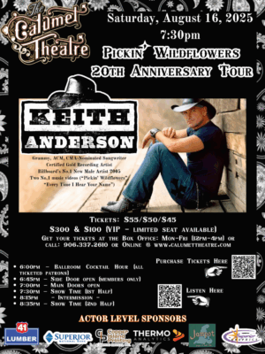NEW! CT Voucher- 2 Main Floor or Balcony Front for Keith Anderson Aug 16th